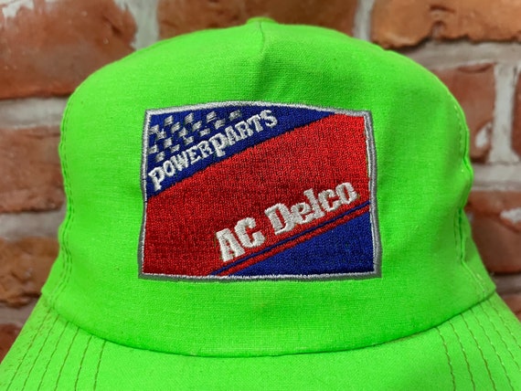 Vintage Neon Green AC Delco Trucker Hat, 80s/90s Deadstock View 2