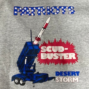 vintage 90s Desert Storm Patriot Missile SCUD BUSTER sweatshirt - sz XL - grunge indie saddam hussein