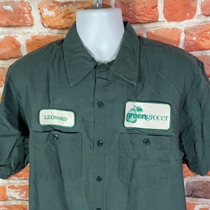vintage Lincoln Green Greengrocer Work Shirt - Leonard - sz XL - 90s grunge