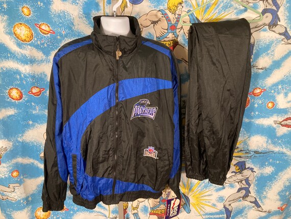 Vintage 90s Deadstock w Tags Carolina Panthers Windbreaker traje sz XL chaqueta y pantalones Pro Player bloque de color raro Etsy Mexico