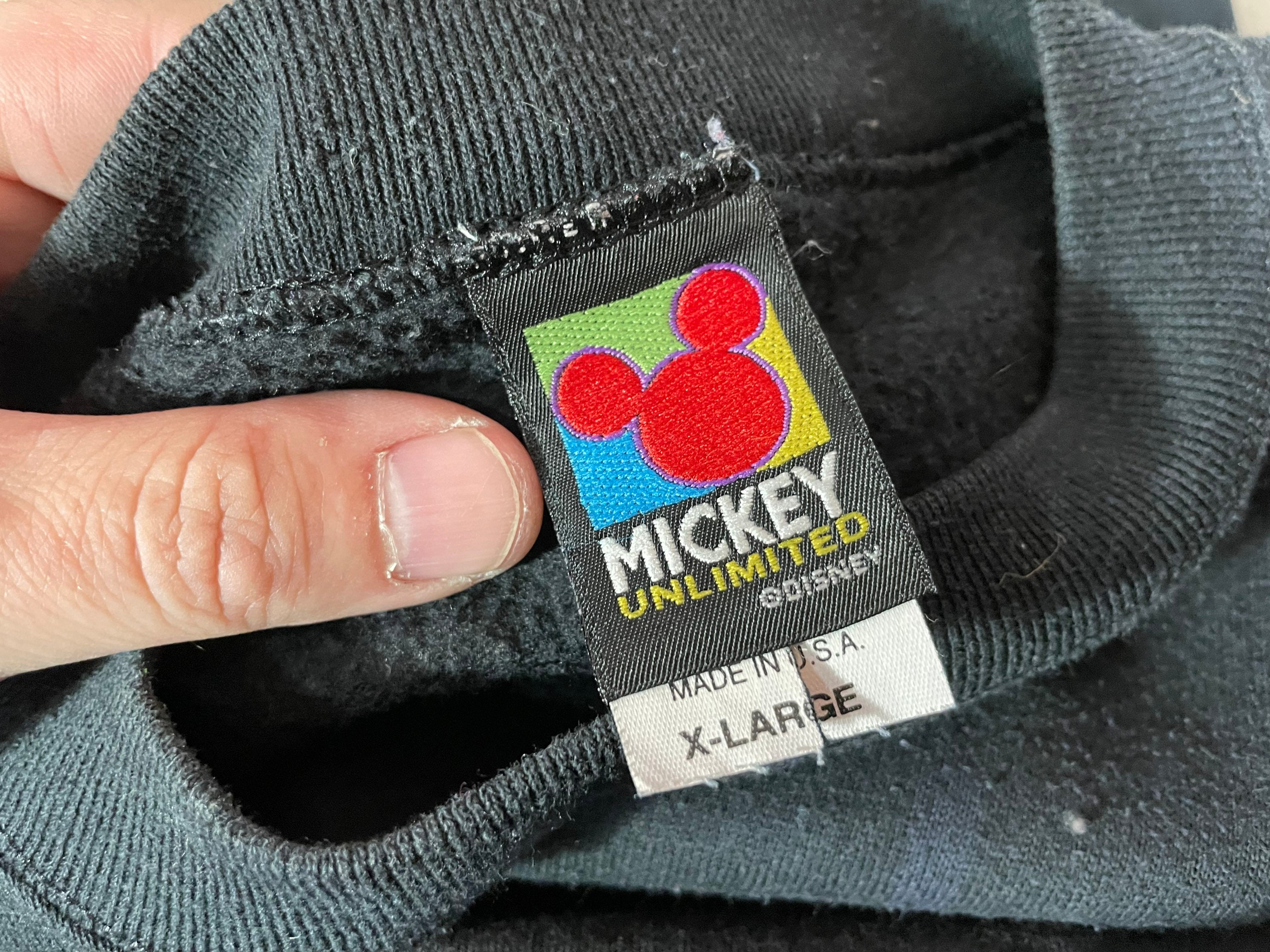 トップス 90s DISNEY MICKEY UNLIMITED SWEAT Vintage 90s Disney Mickey Unlimited Mickey Mouse Black Crew