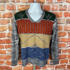 vintage 70s Cellini funky sweater - sz M - emo indie mod grunge