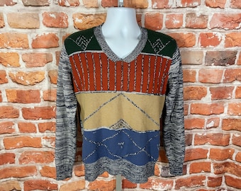 vintage 70s Cellini funky sweater - sz M - emo indie mod grunge