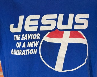 Camiseta vintage Y2K con parodia de Jesús y Pepsi - talla L - 2000