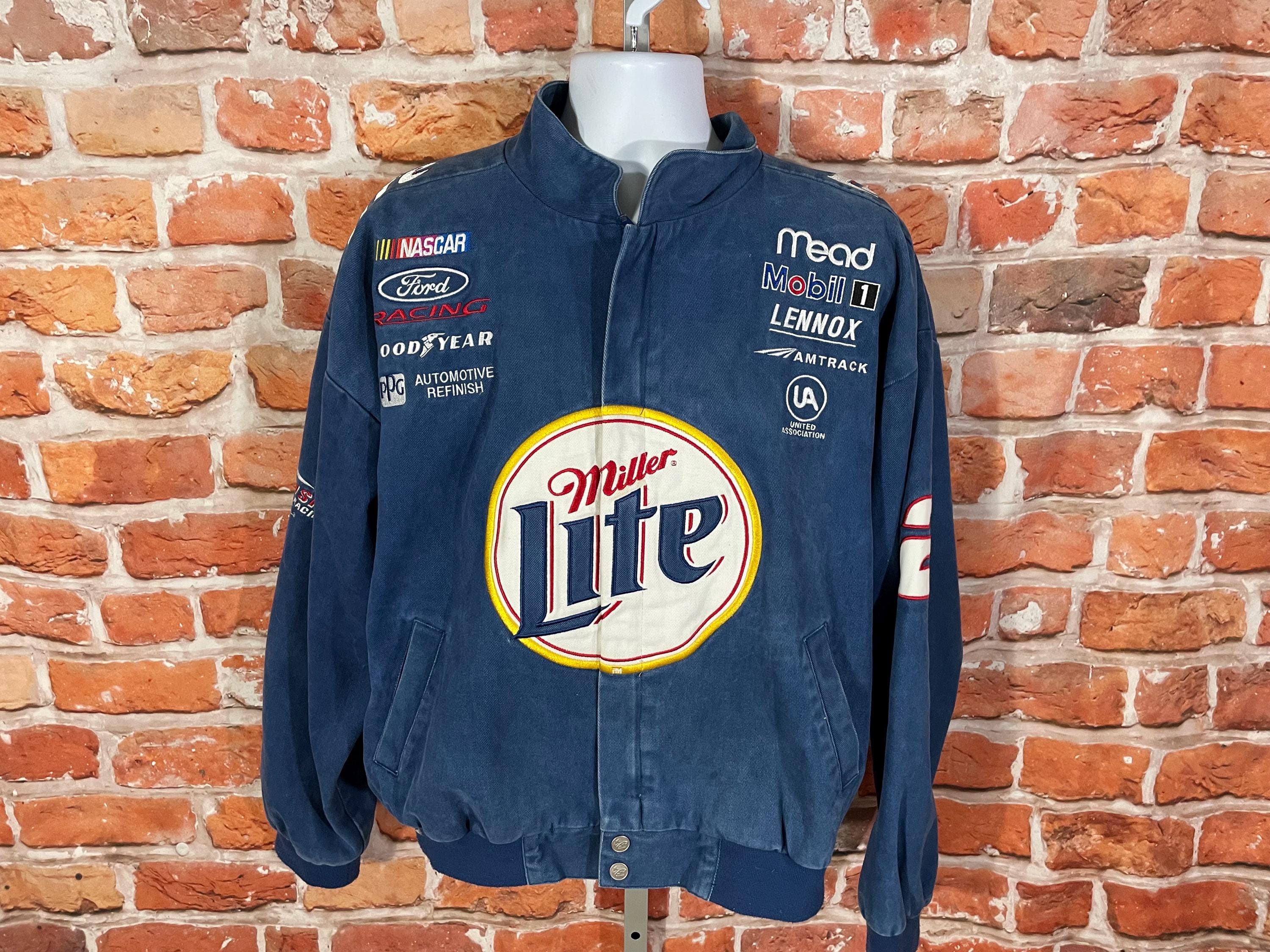 Vintage Miller Lite Rusty Wallace Nascar Racing Jacket Sz L