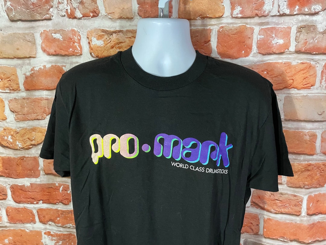 Vintage Promark Drumsticks T-shirt - 80s/90s Neon Print (size L