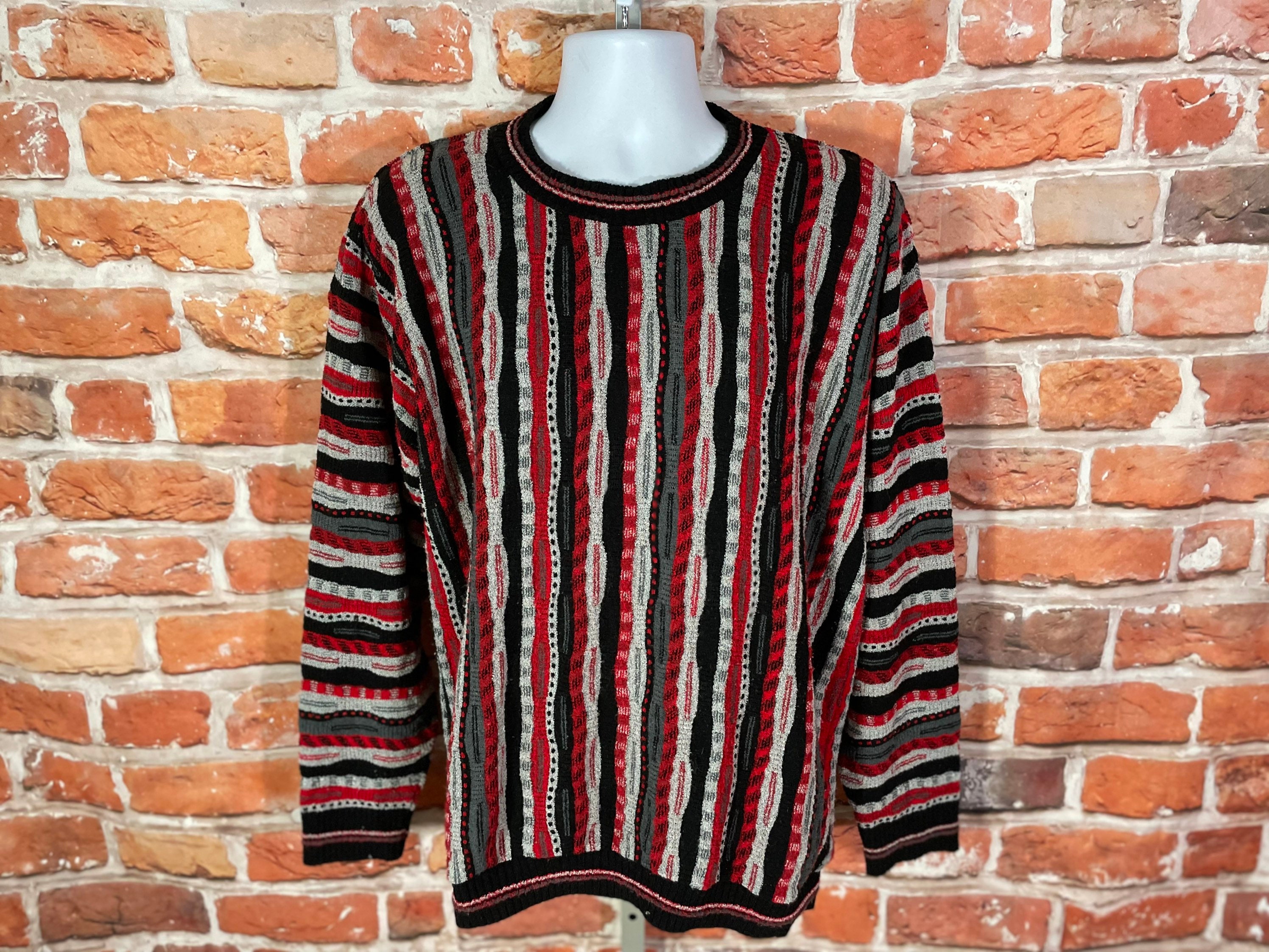 Vintage s Protege Textured Coogi Style Sweater Sz L   Etsy