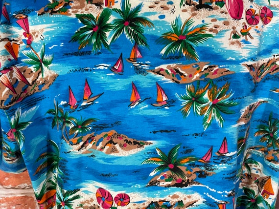 vintage 90s all over print ocean beach shirt - sz… - image 2