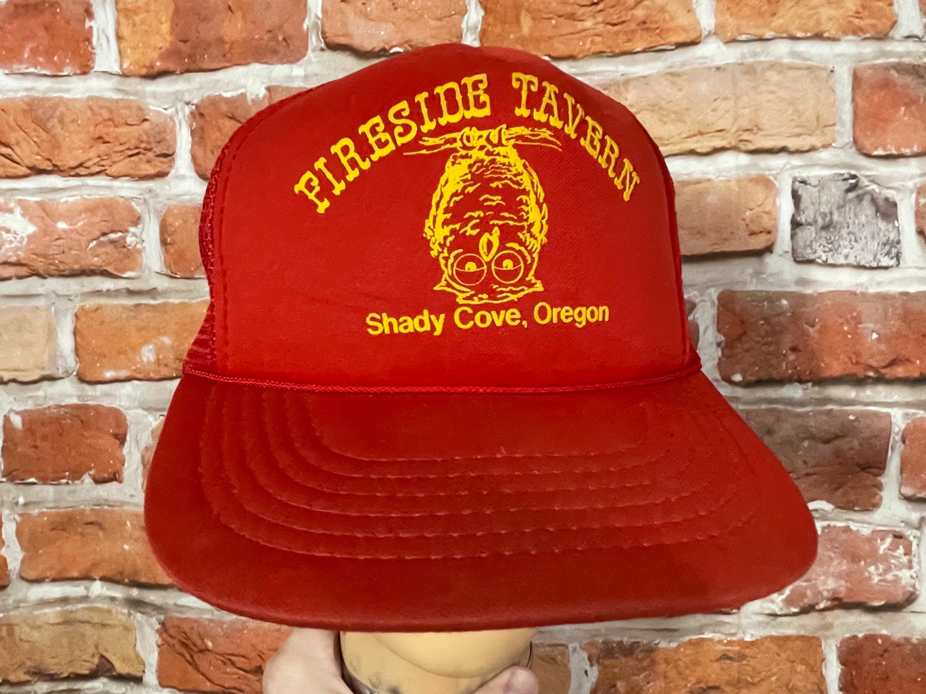 vtg Fireside Tavern Sady Cove Oregon Owl mesh trucker snapback 80s hat