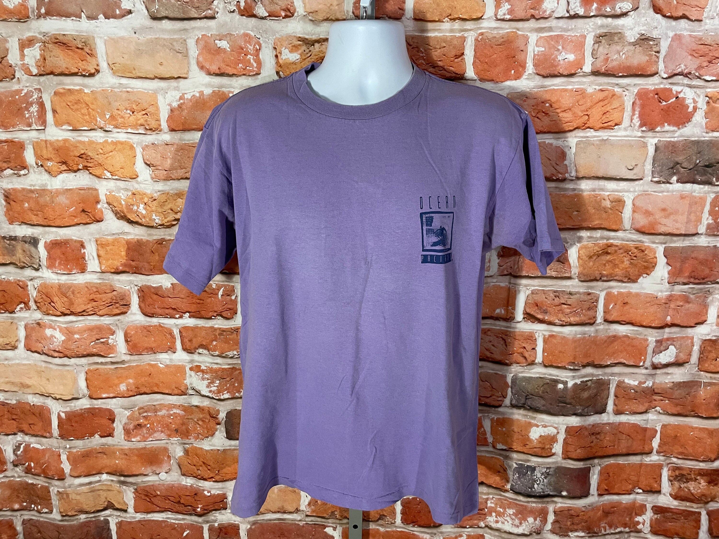 Vintage 1991 Ocean Pacific Shirt Sz L 90s Purple Single Stitched 