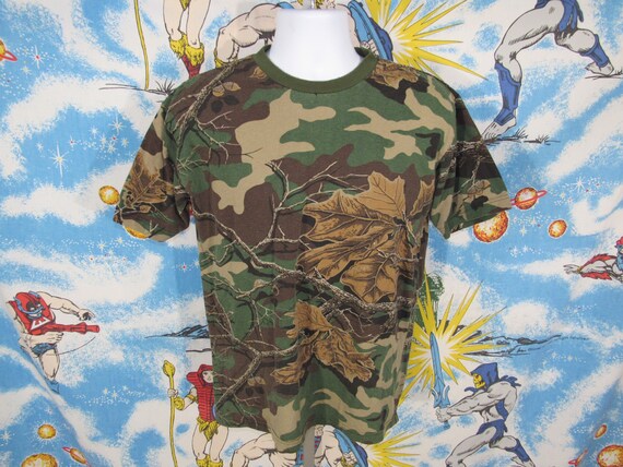 Vintage 80s Woodland Plus Camo Shirt 
