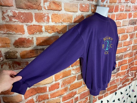 vintage 80s Bugle Boy purple sweatshirt - sz L/XL - image 4