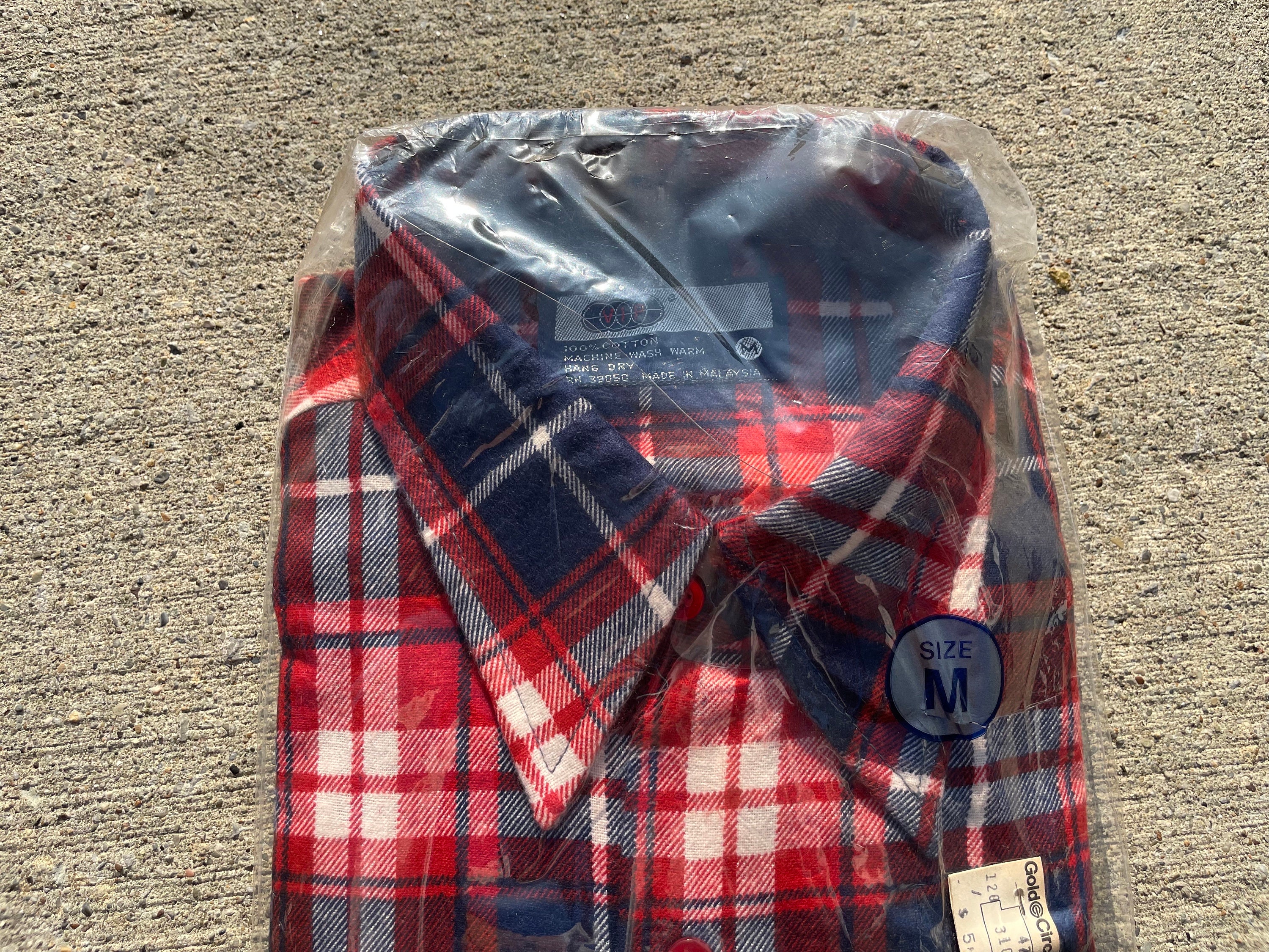 Deadstock 70s VIP Plaid Flannel Shirt - Sz M - Grandpa Lumberjack ...