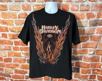 Vintage Harley Davidson V Flame Shirt Sz XL Wisconsin 1999 Twin - Etsy