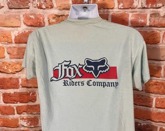 Vintage 80s Fox Riders Company T-Shirt - Motocross Graphic - fits M/L