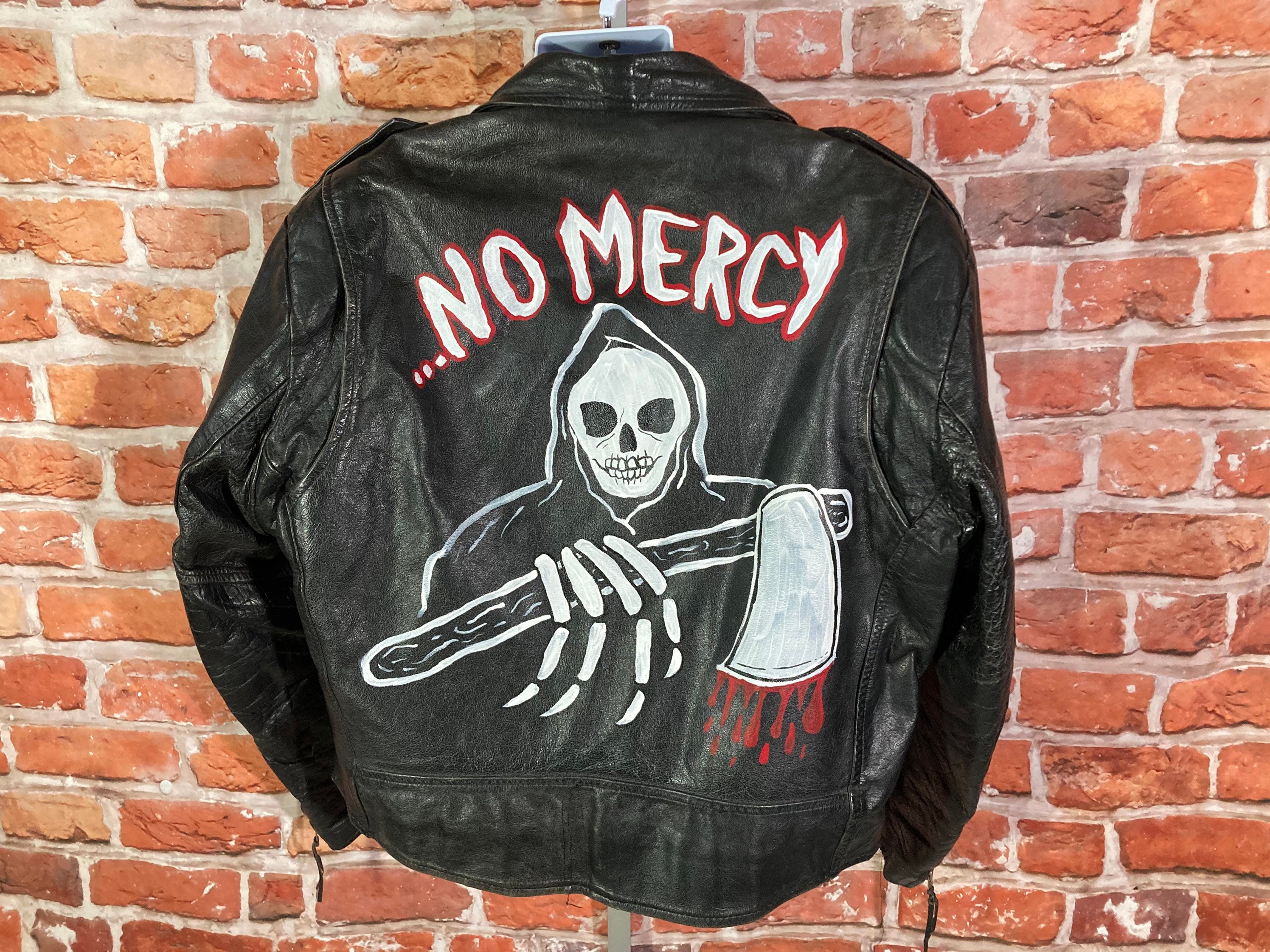 Punk Leather Jacket - Etsy