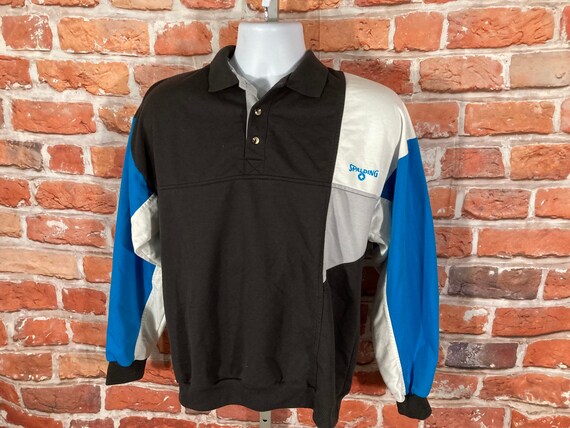 vintage 80s 90s Spalding color block sleeve polo … - image 1