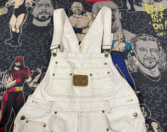 Vintage 90s Karl Kani Jeans White Denim Bib Overalls Sz M - Etsy