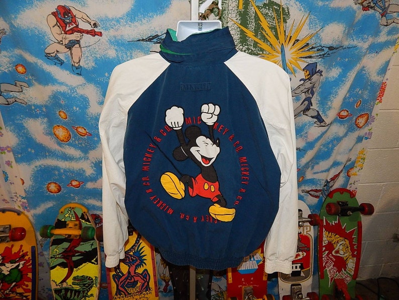 mickey mouse nautica full zip coat sz L vintage 90s Mickey /& Co Tommy Hilfiger inspired sailing jacket