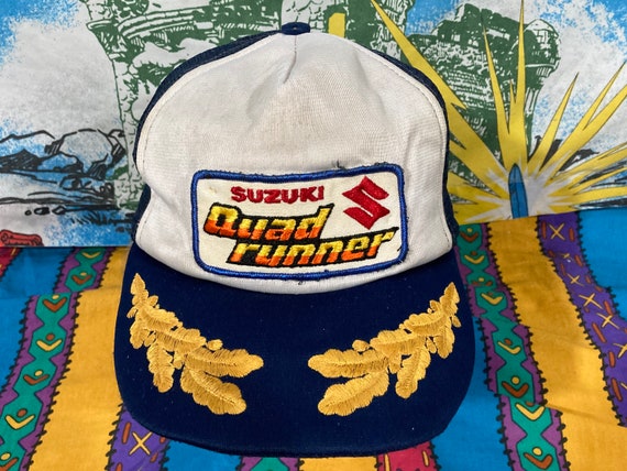 vintage 70s 80s Suzuki Quadrunner mesh snapback go