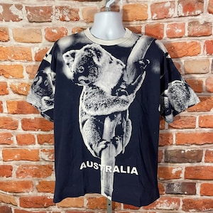 vintage Australia all over print Koala Bear shirt - sz XL - 90s grunge aop tee