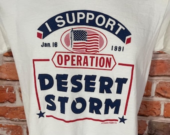 Vintage Operation Desert Storm T-Shirt: 90s Single Stitched Tee (Fits S/XS)