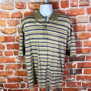 vintage 90s Slazenger funky striped golf polo shirt - sz L - indie grunge dad