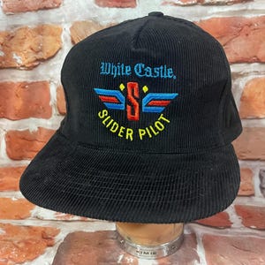 vintage White Castle corduroy trucker snapback hat 80s 90s