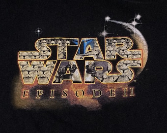 vintage Star Wars Episode 2 movie promo shirt - sz L - Attack Of The Clones Jango Fett y2k 2000s tee