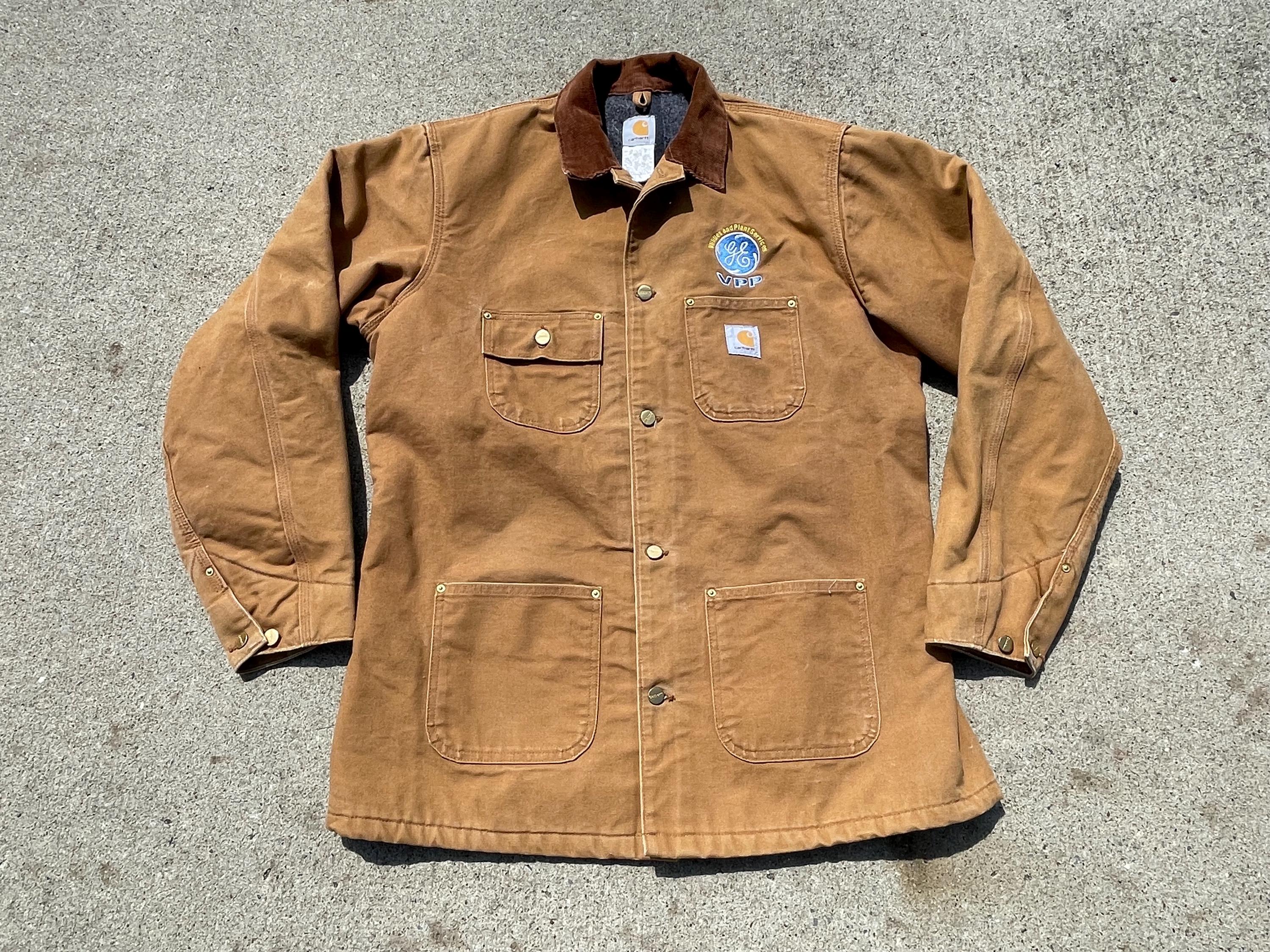 Vntg Carhartt CO1 Chore Jacket - Sz 44 TALL - GE General Electric