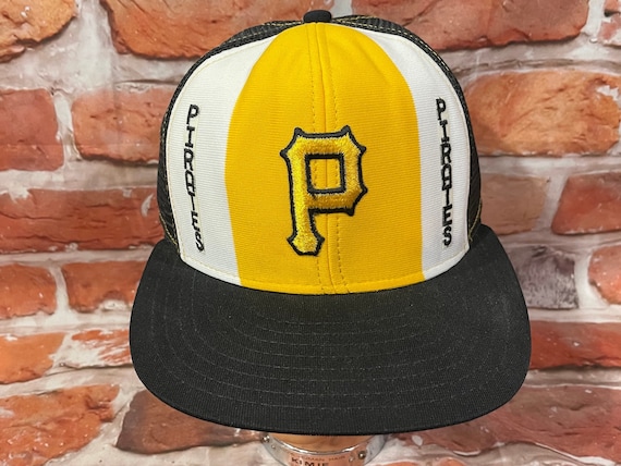 80s PIRATES パイレーツ キャップ メッシュ CAP MLB USA Vintage Pittsburgh Pirates AJD Lucky Stripes Snapback Mesh 80s Hat