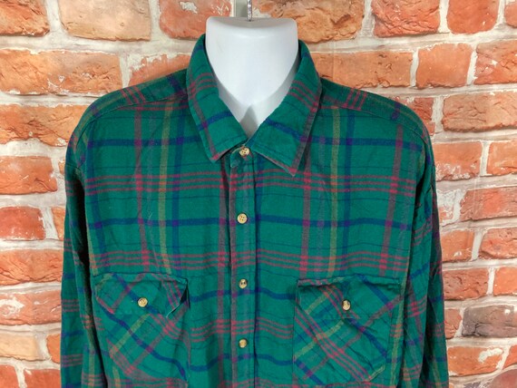 Vintage 80s 90s Acrylic Plaid Flannel 