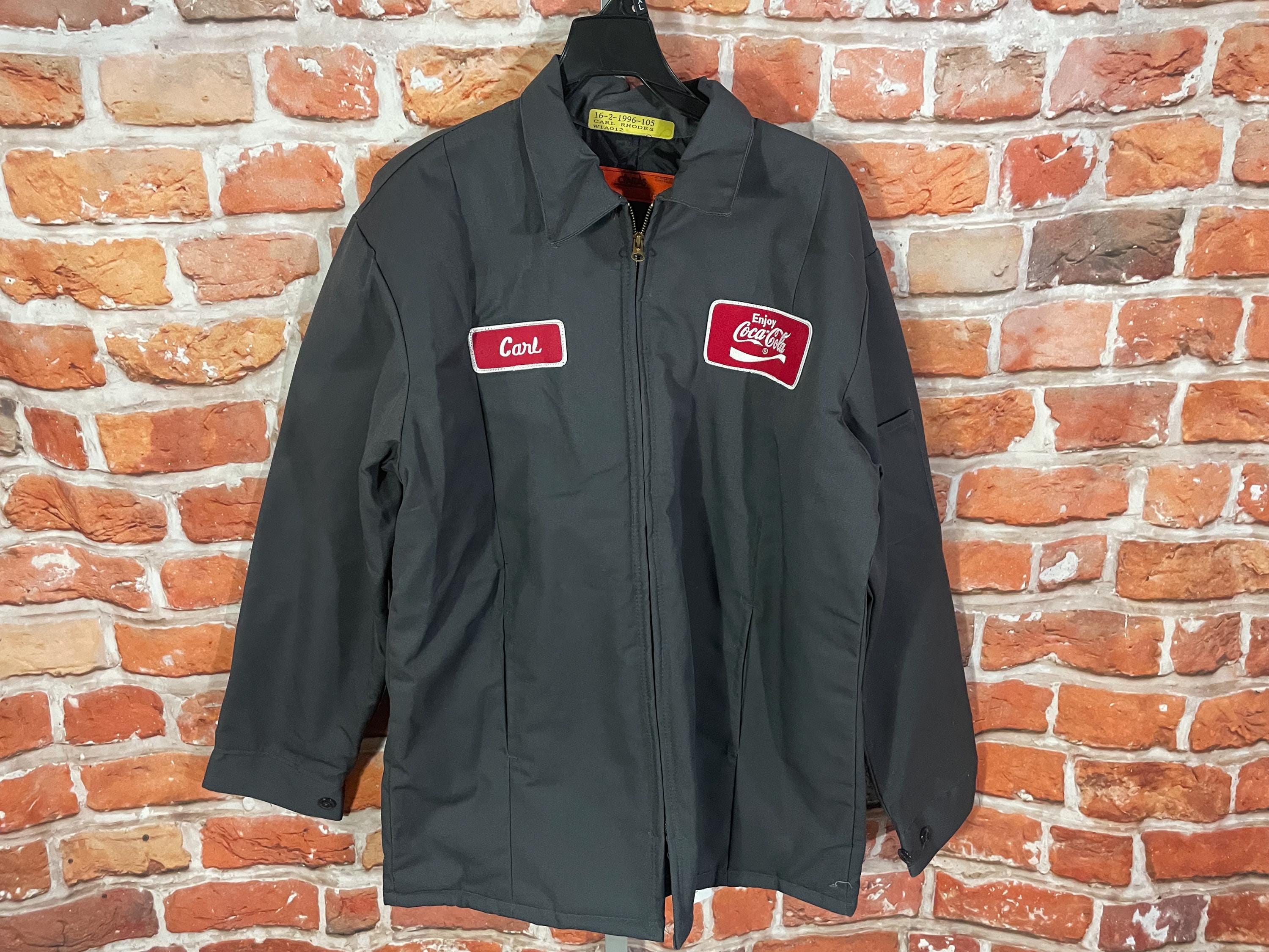 Vintage Coca Cola Work Jacket - Sz L Tall - Diamond Quilt