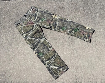 Vintage Y2K Mossy Oak Camo Pants 36x34: Double Knee All Over Print