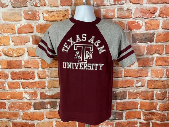 vintage 70s 80s Texas A&M striped tee - fits M/S … - image 1