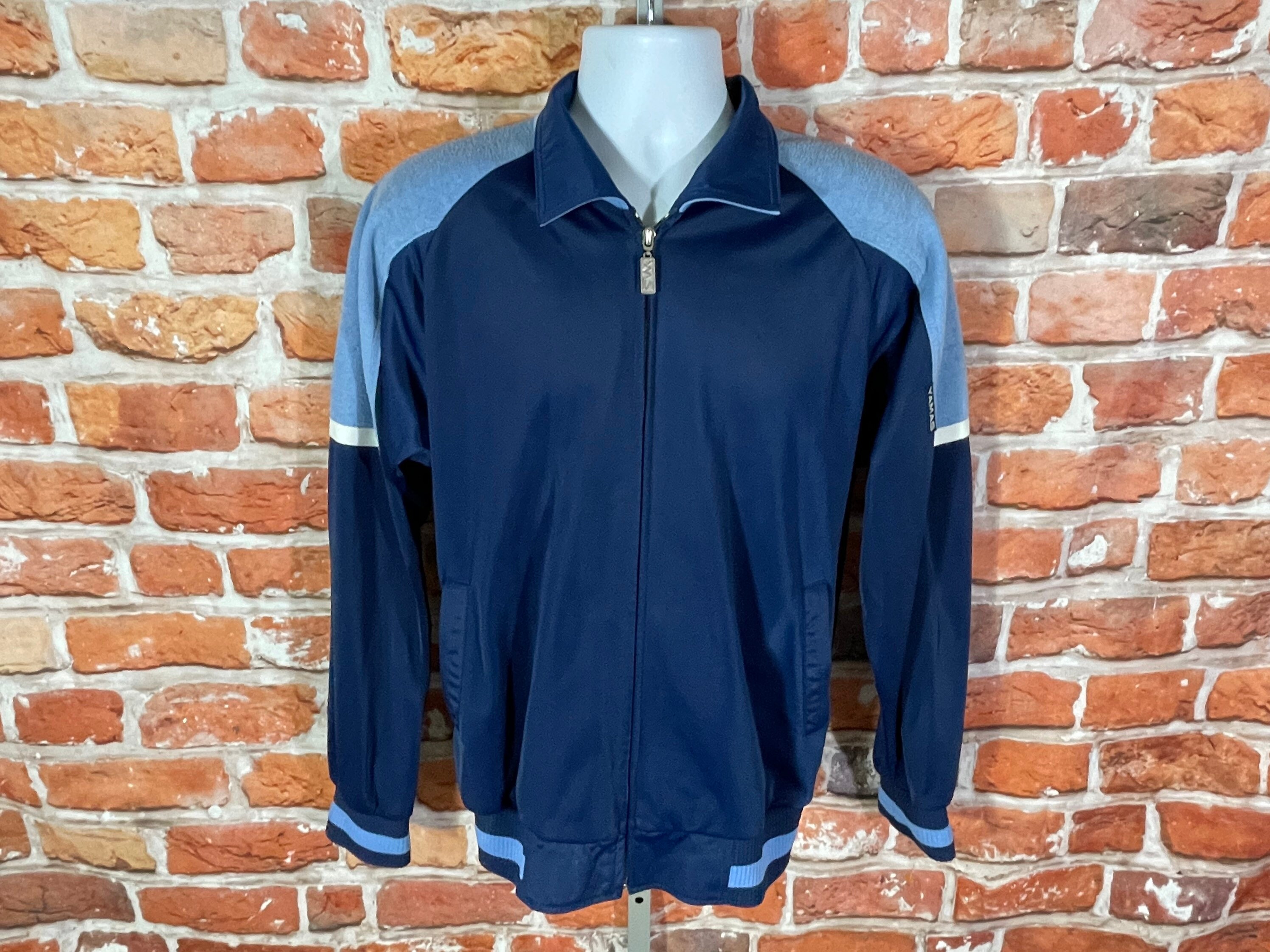 Vintage 70s 80s Track Jacket W Terry Cloth Striped Shoulders Sz L Emo Indie  Grunge Warm Up - Etsy