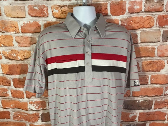 Vintage 80s 90s Vintage PGA Tour Striped Polo Shirt - Sz XL - Soft