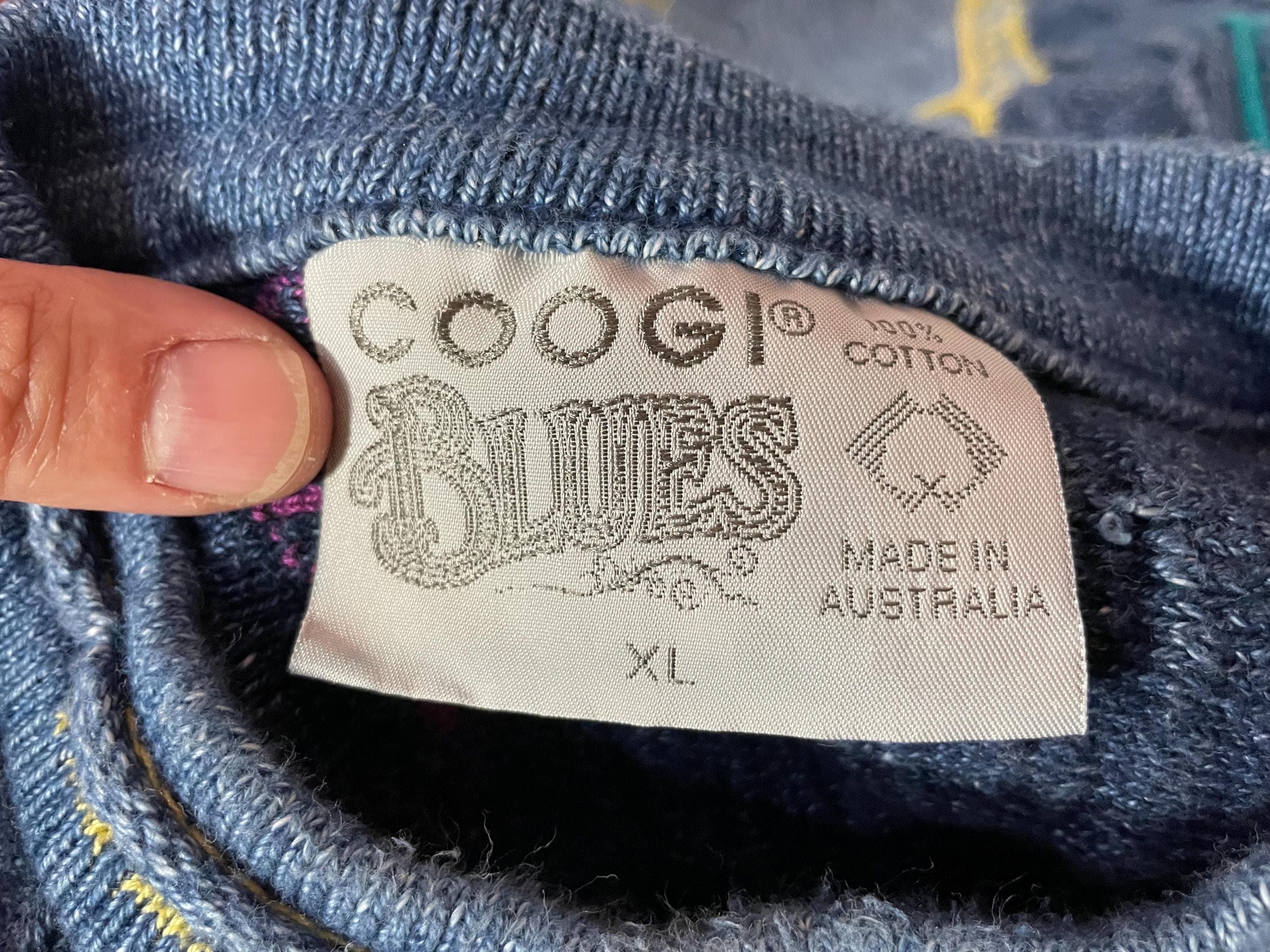 Vtg Coogi Blues Funky Textured Knit Australian Sweater - Sz Vtg Coogi Blues Funky Textured Knit Australian Sweater - Sz