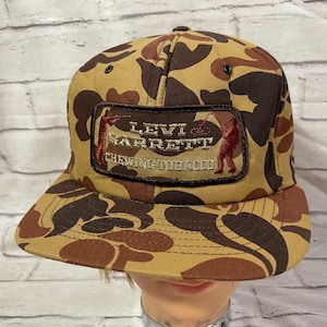 vintage Levi Garrett chew frog camo trucker foam snapback 80s swingster hat