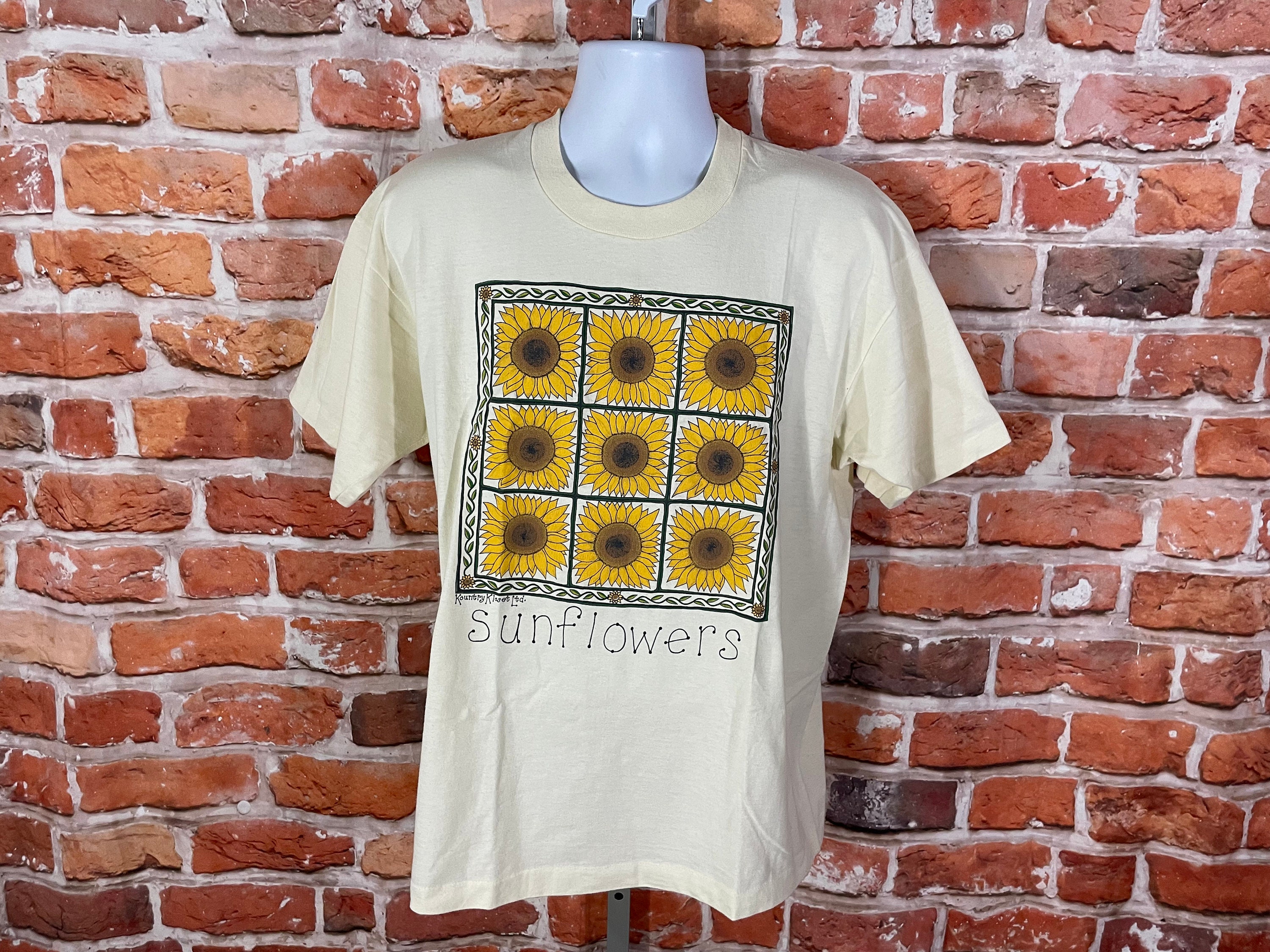 希少‼️90s Sun flower 向日葵 花 アート SOF TEE XL 希少‼️90s Sun flower 向日葵 花 アート SOF TEE XL