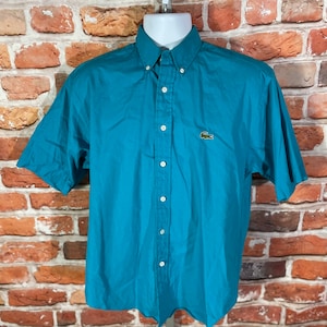 vintage 80s Izod Lacoste button down shirt - sz M - alligator preppy