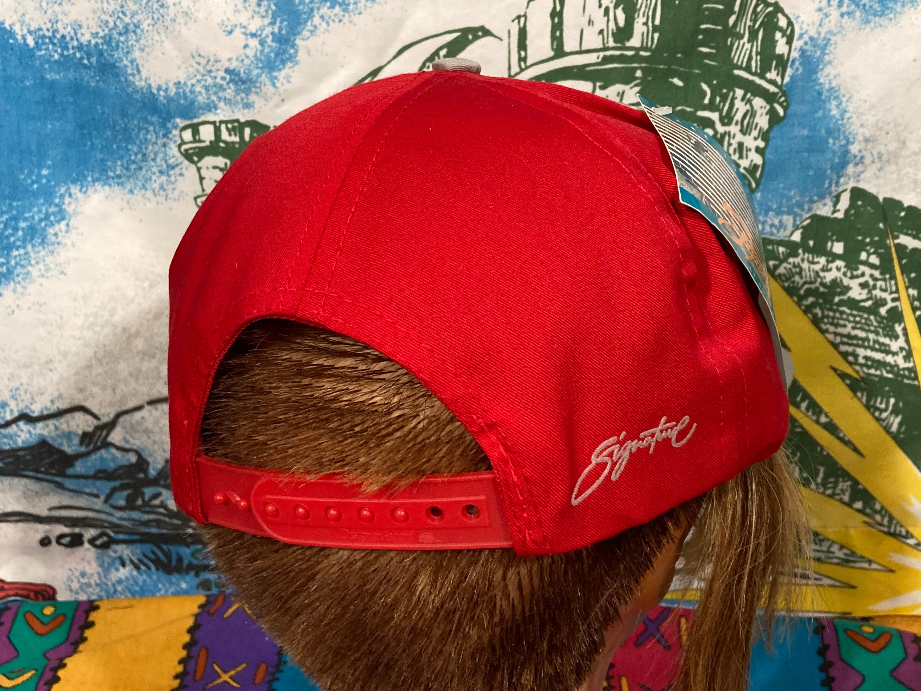 ★RONRON★ R BALL CAP RED Vtg 1990 Reds Hall Of Fame 26th Anniversary Ball Cap