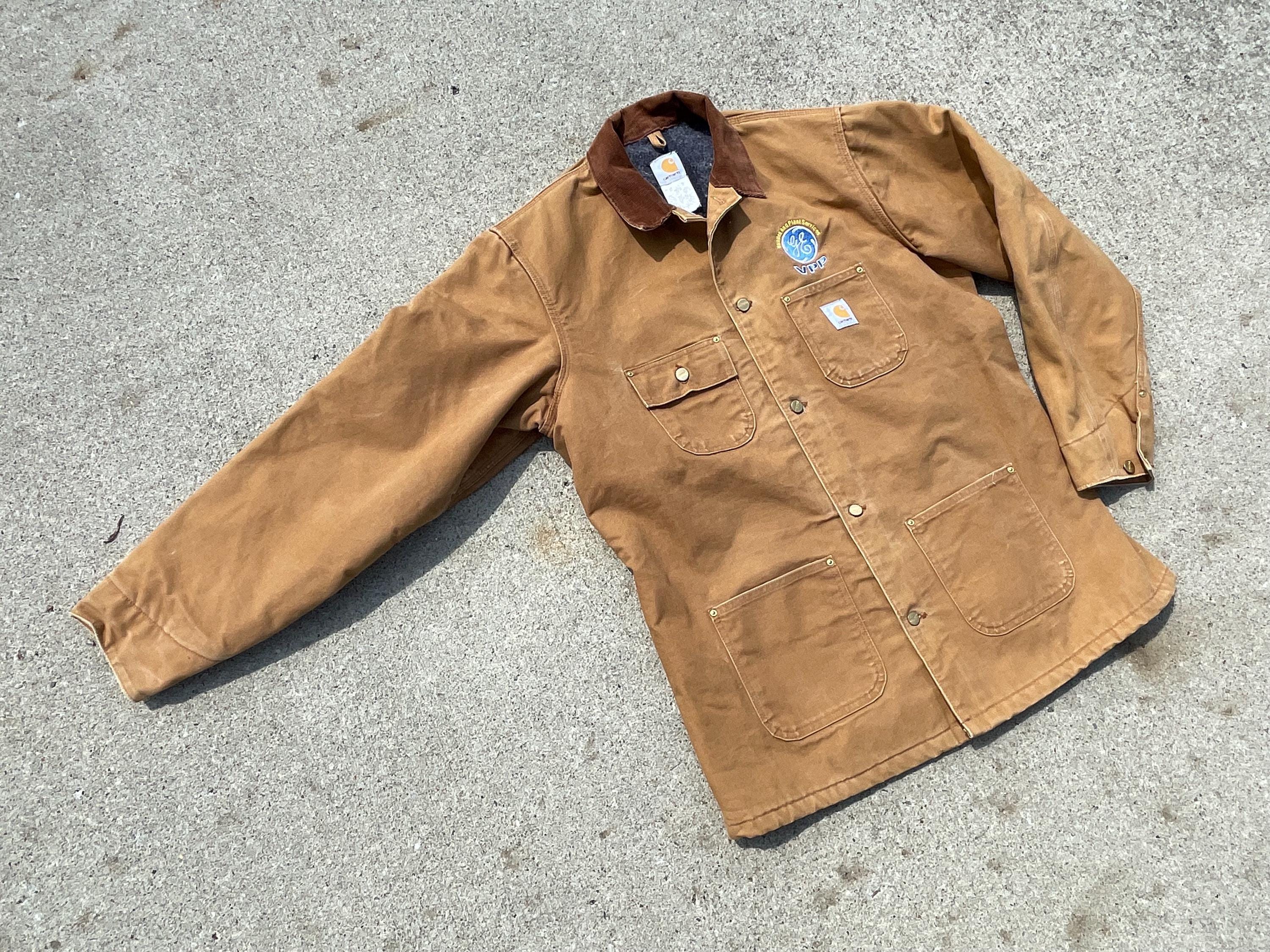 Vntg Carhartt CO1 Chore Jacket - Sz 44 TALL - GE General Electric