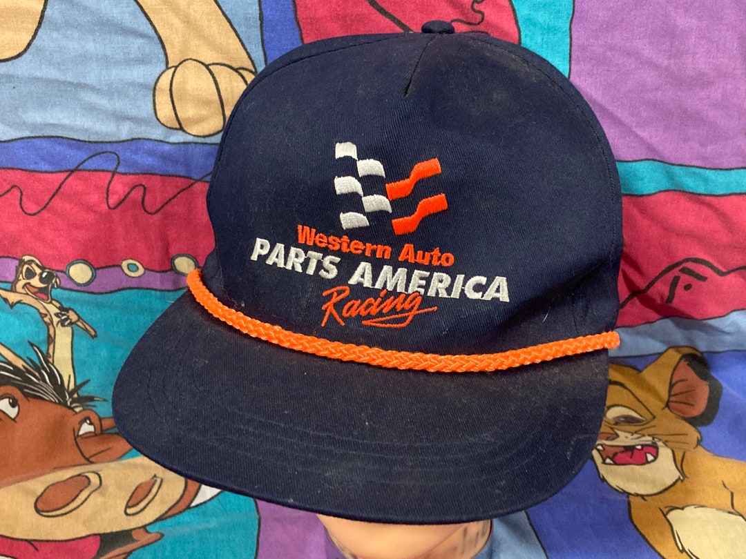 Vintage Western Auto Parts America Racing Snapback Trucker Rope Hat