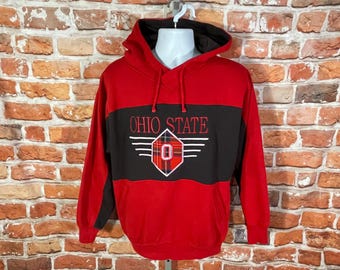 vintage 90s Ohio State funky hoodie sz XL Buckeyes