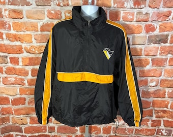vintage 90s Pittsburgh Penguins pullover windbreaker jacket - sz L