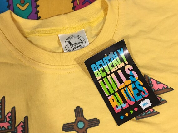Vintage 80s 90s Beverly Hills Blues Southwestern Shirt Sz S/M 