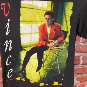 vintage 90s Vince Gill shirt sz L country tour concert tee emo indie grunge image 3