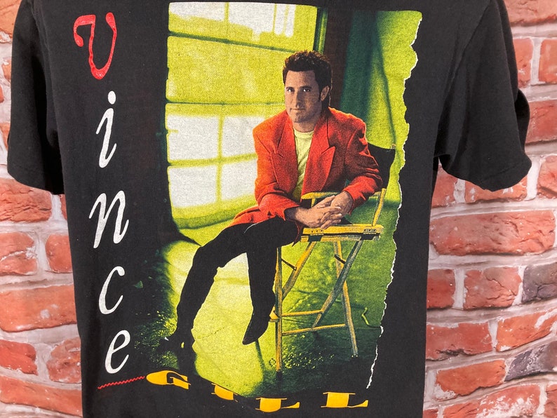 vintage 90s Vince Gill shirt sz L country tour concert tee emo indie grunge image 3