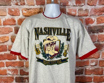 vintage Nashville TN layered style tee sz XL country 90s